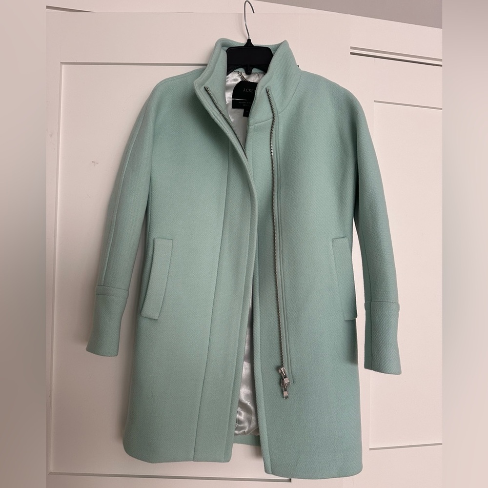 J. Crew mint green cocoon coat in size 00P